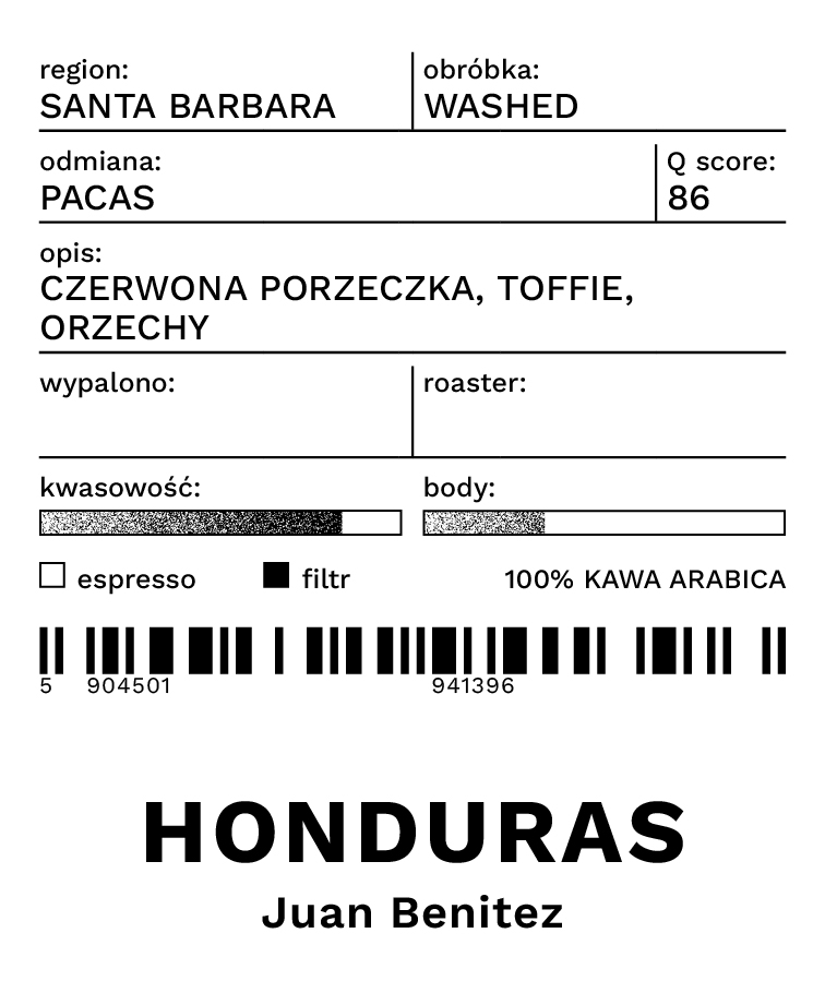 Kawa Ziarnista Specialty - HONDURAS JUAN BENITEZ - Myta - 1000g - obrazek 2